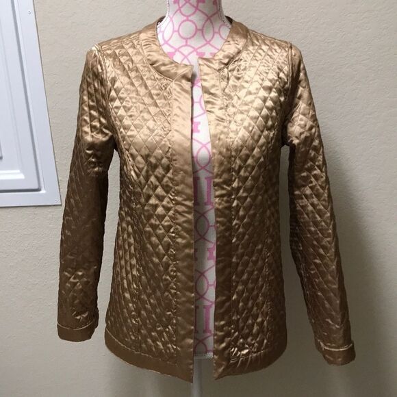 Chico’s Reversible leopard/gold reversible coat - Picture 4 of 4